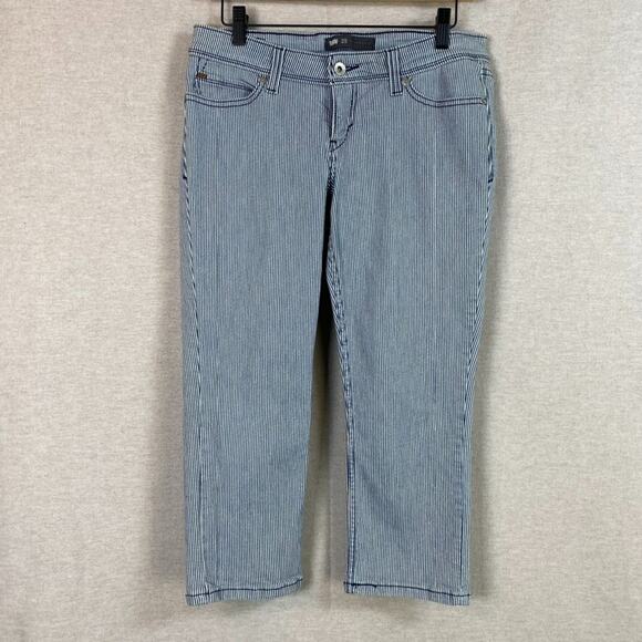 Levi's Denim - Levis Womens Seersucker Cropped Jeans Capris Size 29 Skinny Pinstripe‎ Preppy